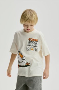 Reserved - Футболка Goose Goose Duck - кремовий - 988HR-01X