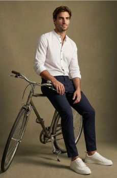 Сорочка slim fit з візерунком - білий