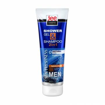 Мужской шампунь-гель для душа 2 в 1 Jee Cosmetics Men Sea Freshnes Shower Gel & Shampoo Морская свежесть, 250 мл Мужской шампунь-гель для душа 2 в 1 Jee Cosmetics Men Sea Freshnes Shower Gel & Shampoo Морская свежесть, 250 мл