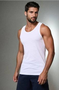 Бавовняна майка на бретелях - білий