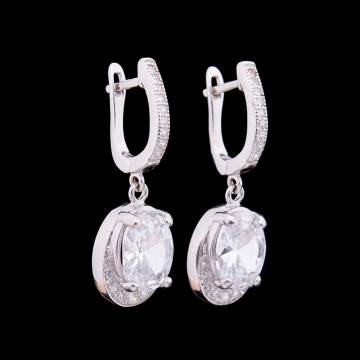 Серьги с белыми фианитами с6 Серьги с белыми фианитами с6