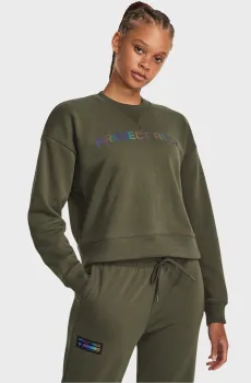 Женский оливковый свитшот Pjt Rck HW Leg Day Crew Оливковый XXL Under Armour 1380195-390