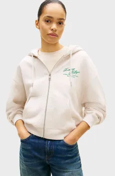 Женское бежевое худи TERRY Бежевый S Tommy Hilfiger WW0WW47845