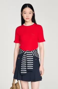 Женский красный шерстяной джемпер Красный L Sandro SFPPU02796_Red