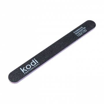 Пилка для ногтей Kodi Professional 100/100 грит прямая, черная, 178*19*4 мм Пилка для ногтей Kodi Professional 100/100 грит прямая, черная, 178*19*4 мм