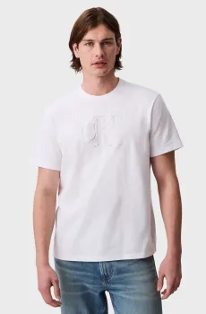 Мужская белая футболка DEBOSS MONO GRAPHIC Белый XL Calvin Klein Jeans LV04RC824G