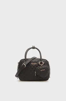 Женская черная сумка ATABEY BOX SATCHEL Черный ONESIZE Guess HWQG9894050