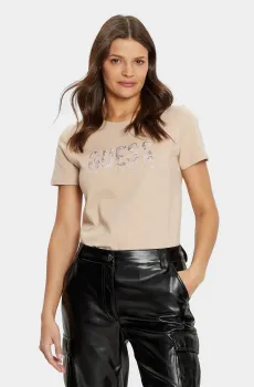 Женская бежевая футболка Бежевый S Guess W5RI19.I3Z14;A90F