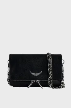 Женский черный кожаный клатч Rock Nano Черный ONESIZE ZADIG&VOLTAIRE LWBA03975_BLACKSS26