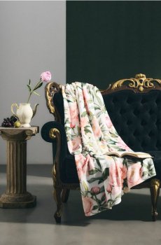 Плед з квітковим візерунком - різнобарвний