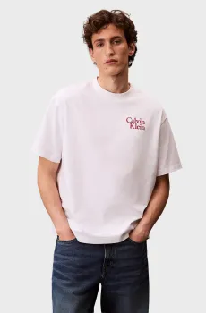 Мужская белая футболка RESORT SCRIPT Белый XXL Calvin Klein Jeans LV04RC808G