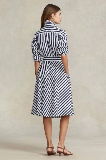 Хлопковое платье Polo Ralph Lauren цвет синий mini расклешённое Хлопковое платье Polo Ralph Lauren цвет синий mini расклешённое