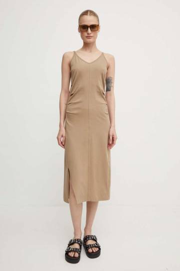 Хлопковое платье G-Star Raw цвет коричневый mini облегающее D24573-B771 Хлопковое платье G-Star Raw цвет коричневый mini облегающее D24573-B771