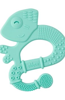 Игрушка-прорезыватель для зубов Chicco Silicone Super Soft Игуана, силиконовая, от 2 месяцев, голубая (28110.20)