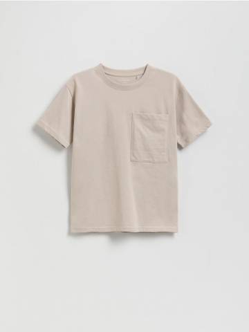 Reserved - Бавовняна футболка - нюдовий - 091FH-02X