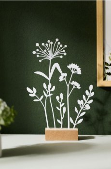 Стояча декорація з рослинним мотивом - білий