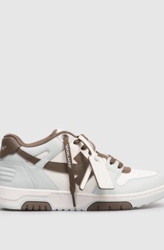 Голубые кожаные кроссовки Out Of Office с контрастной эмблемой