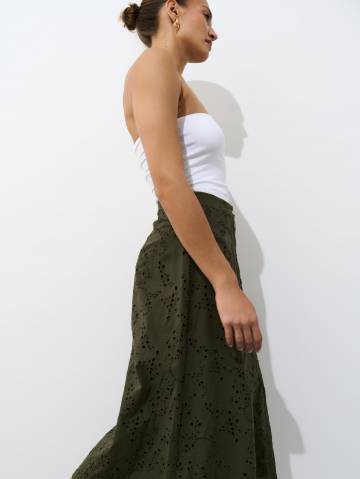 Mohito - Бавовняна спідниця - хакі - 34