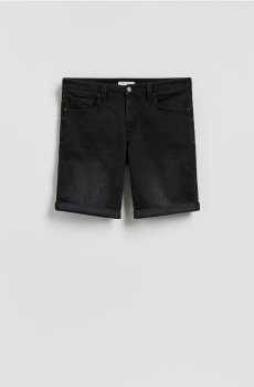 Reserved - Джинсові шорти slim - чорний - YV420-99J