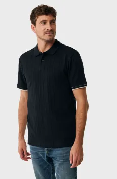 Мужское черное поло Jacquard polo regular fit Черный S Mexx MF007100751M