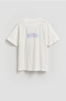 Reserved - Бавовняна футболка з принтом - кремовий - 427HU-01X