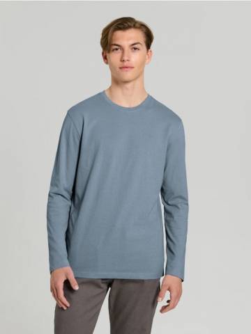 Довгий бавовняний лонгслів - light blue Довгий бавовняний лонгслів - light blue