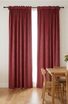 Велюрова штора з тисненим візерунком - рожевий