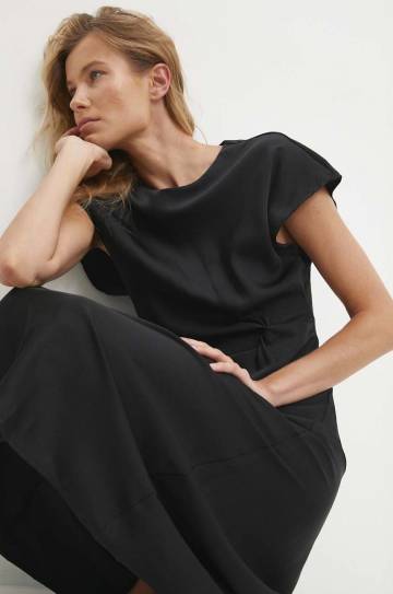 Платье Answear Lab цвет чёрный maxi расклешённая Платье Answear Lab цвет чёрный maxi расклешённая