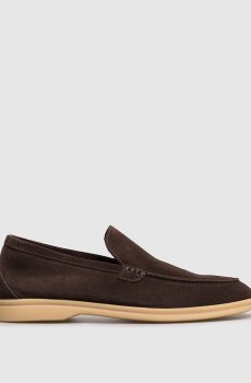 Коричневые замшевые лоферы