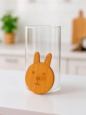 Скляний контейнер для їжі з бамбуковою кришкою - clear Скляний контейнер для їжі з бамбуковою кришкою - clear