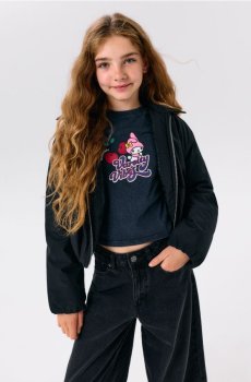 Бавовняна футболка з вареним ефектом My Melody - темно-синій