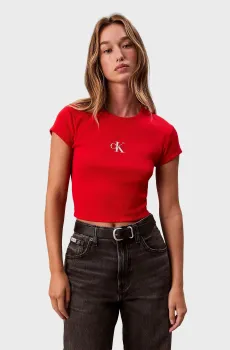 Женская красная футболка MONOGRAM BABY Красный XS Calvin Klein Jeans LV047AB802