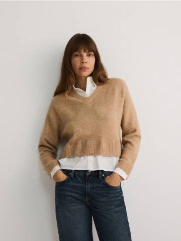 Reserved - LADIES` SWEATER - бежевий - 7121B-80M Reserved - LADIES` SWEATER - бежевий - 7121B-80M