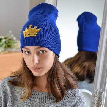 Шапки Lemanta Шапка для дівчаток електрик (корона золото) Шапки Lemanta Шапка для дівчаток електрик (корона золото)