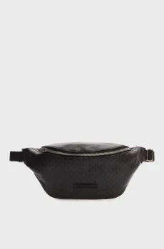 Мужская черная поясная сумка с узором EMBLEM Черный ONESIZE Calvin Klein LV04D3135G