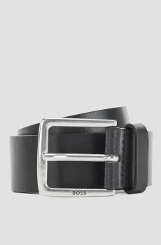 Мужской черный кожаный ремень Черный 85 BOSS 50475296;001