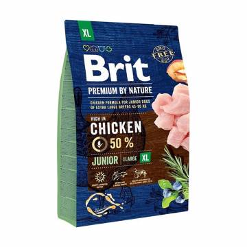 Сухой корм для щенков и молодых собак гигантских пород Brit Premium Junior XL со вкусом курицы, 3 кг Сухой корм для щенков и молодых собак гигантских пород Brit Premium Junior XL со вкусом курицы, 3 кг