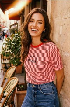 Футболка у смужку - червоний