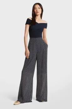 Женские темно-синие брюки в горошек GRPC DOT WIDE LEG Синий 34 Michael Kors MR43063BT9