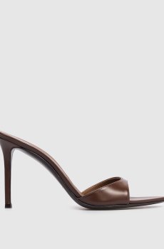Коричневые кожаные мюли Intrigo