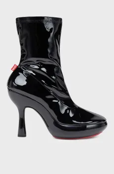 Женские черные ботильоны LAKE / D-LAKE PLATFORM MIDB ZIP  STRETCH BOOTS Черный 37 Diesel Y03707 P4347