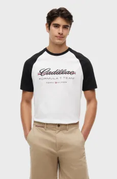 Мужская белая футболка TH x Cadillac Formula 1® Team Белый S Tommy Hilfiger MN0MN00091
