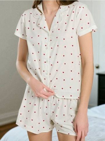 Піжамний комплект із двох предметів - кремовий Піжамний комплект із двох предметів - кремовий