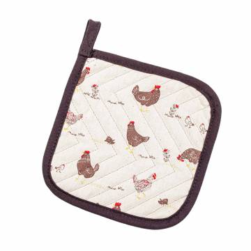 Прихватка кухонная Home Line Прогулка с цыплятами, коричневая, 20*20 см (полупанама) (182608) Прихватка кухонная Home Line Прогулка с цыплятами, коричневая, 20*20 см (полупанама) (182608)