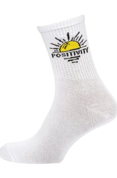 Носки женские Siela RT1322-065 Positivity высокие, спортивные, белые, размер 39-42