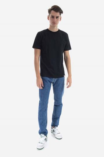Хлопковая футболка Norse Projects мужской цвет чёрный однотонный Хлопковая футболка Norse Projects мужской цвет чёрный однотонный