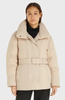 Женский бежевый пуховик CRINKLE NYLON DOWN WRAP Бежевый S Calvin Klein K20K205503