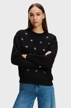 Женский черный свитшот IKONIK 2.0 Черный XL Karl Lagerfeld 246W1800
