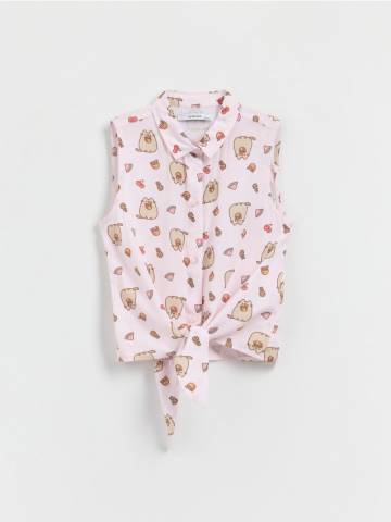 Reserved - GIRLS` SHIRT - пастельний рожевий - 425DA-03X Reserved - GIRLS` SHIRT - пастельний рожевий - 425DA-03X