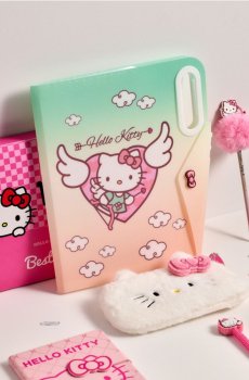 Пластикова папка на кнопці Hello Kitty - різнобарвний